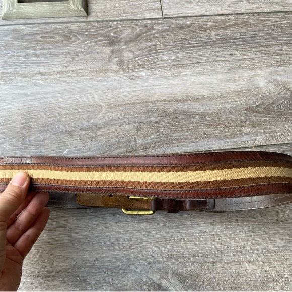 Vintage Levi’s Orange Tab Solid Brass Buckle Leather Belt - Picture 4 of 15